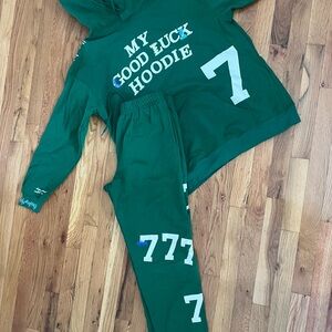 Minga London Green 'My Good Luck Hoodie' Sweater